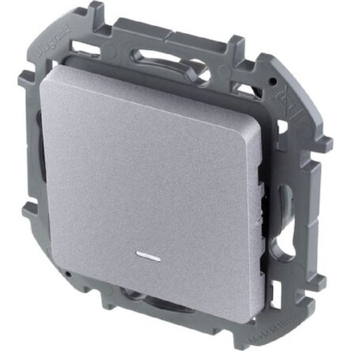 Выключатель с подсветкой без рамки Legrand Inspiria 1-кл. алюминий фото Выключатель с подсветкой без рамки Legrand Inspiria 1-кл. алюминий картинка